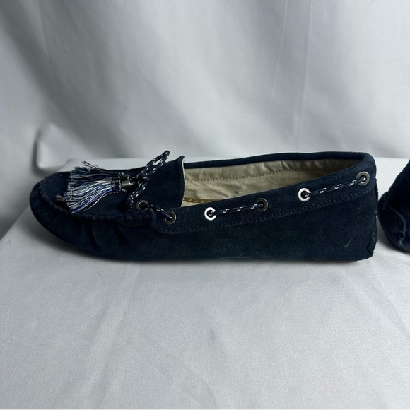 Sam Edelman Women's Jaden Dark Blue Suede Leather Tassel Flats Moccasins sz 10 - Picture 7 of 10